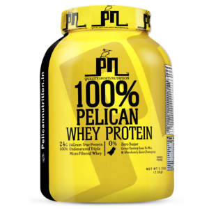 Pelican Nutrition – Whey Protein | (2.5Kg) | 24g Protein | Rich Chocolate, Kesar Pista, Mango Kulfi, Strawberry Kulfi, Coffee Caffe Mocha Flavour