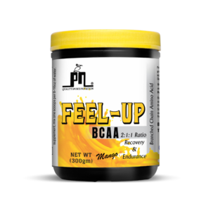 Pelican Nutrition – Quality Sports Nutrition FEEL-UP BCAA Powder (300g) | 2:1:1 Ratio | 6g BCAAs Per Serving | Mango Flavour