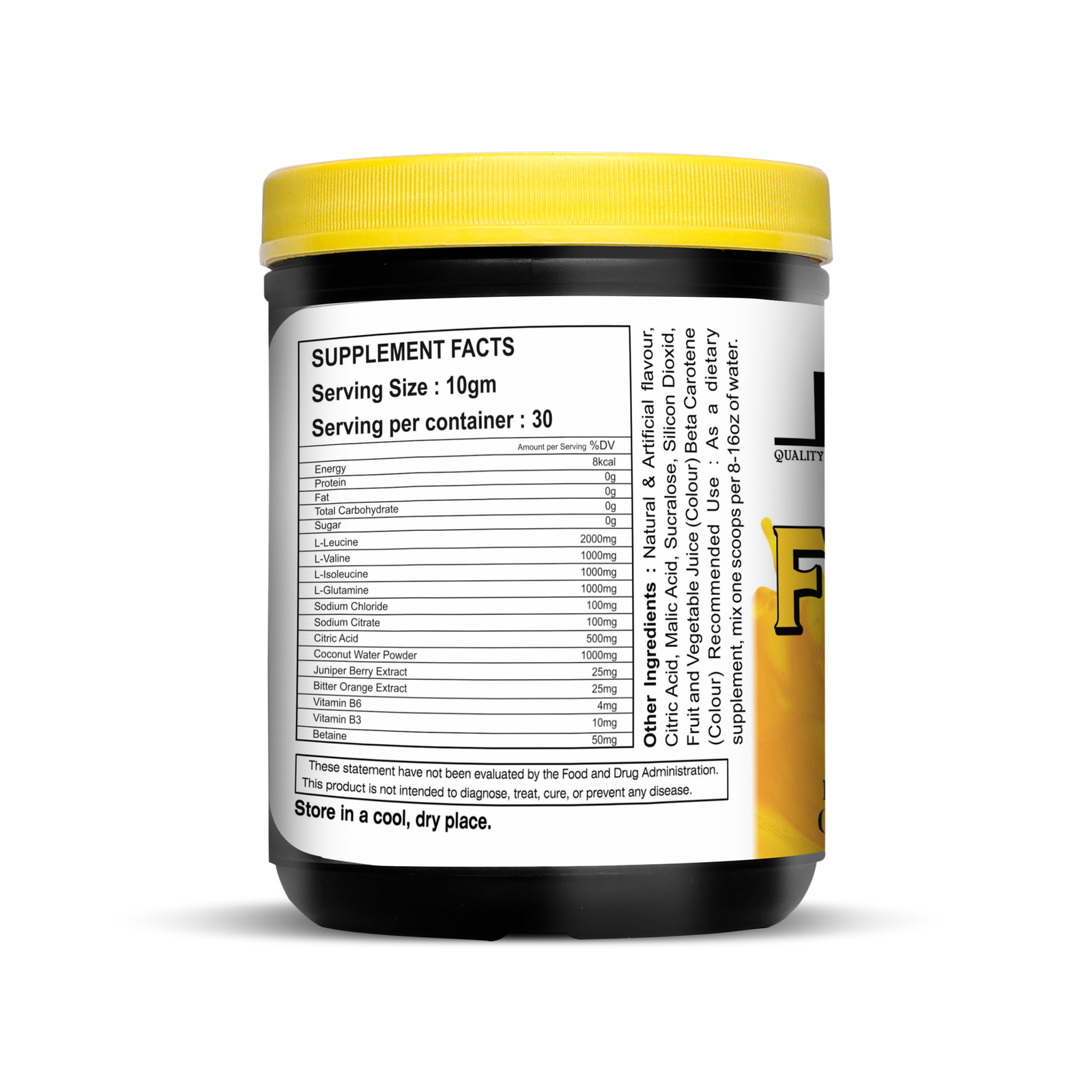Pelican Nutrition – Quality Sports Nutrition FEEL-UP BCAA Powder (300g) | 2:1:1 Ratio | 6g BCAAs Per Serving | Mango Flavour - Image 3