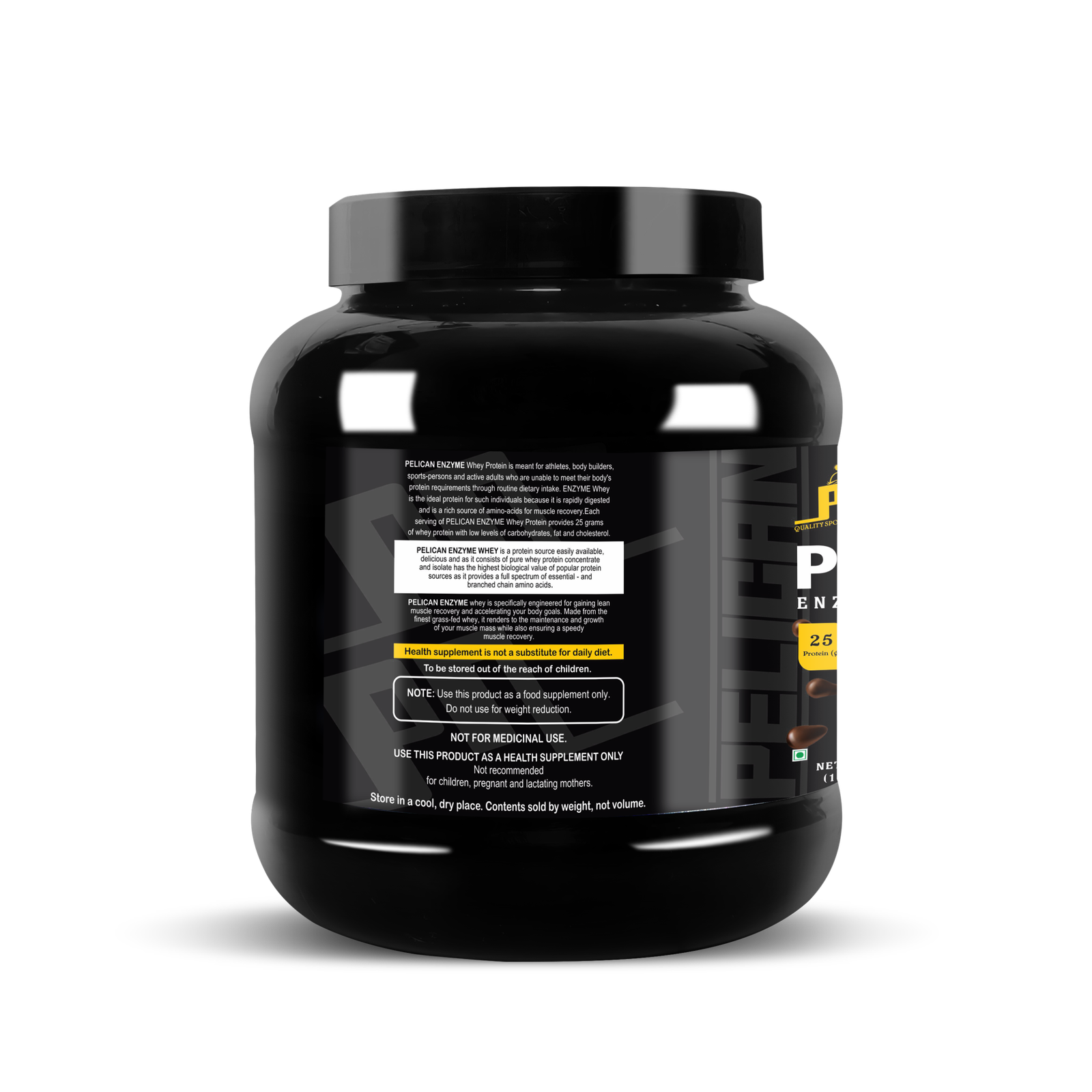 Pelican Nutrition – Enzyme Whey Protein | (1Kg/2Kg) | 25g Protein | Chocolate, Kesar Pista, Malai Kulfi Flavour - Image 3