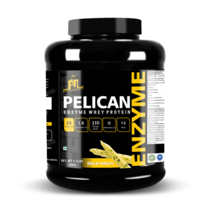 Pelican Nutrition – Enzyme Whey Protein | (1Kg/2Kg) | 25g Protein | Chocolate, Kesar Pista, Malai Kulfi Flavour