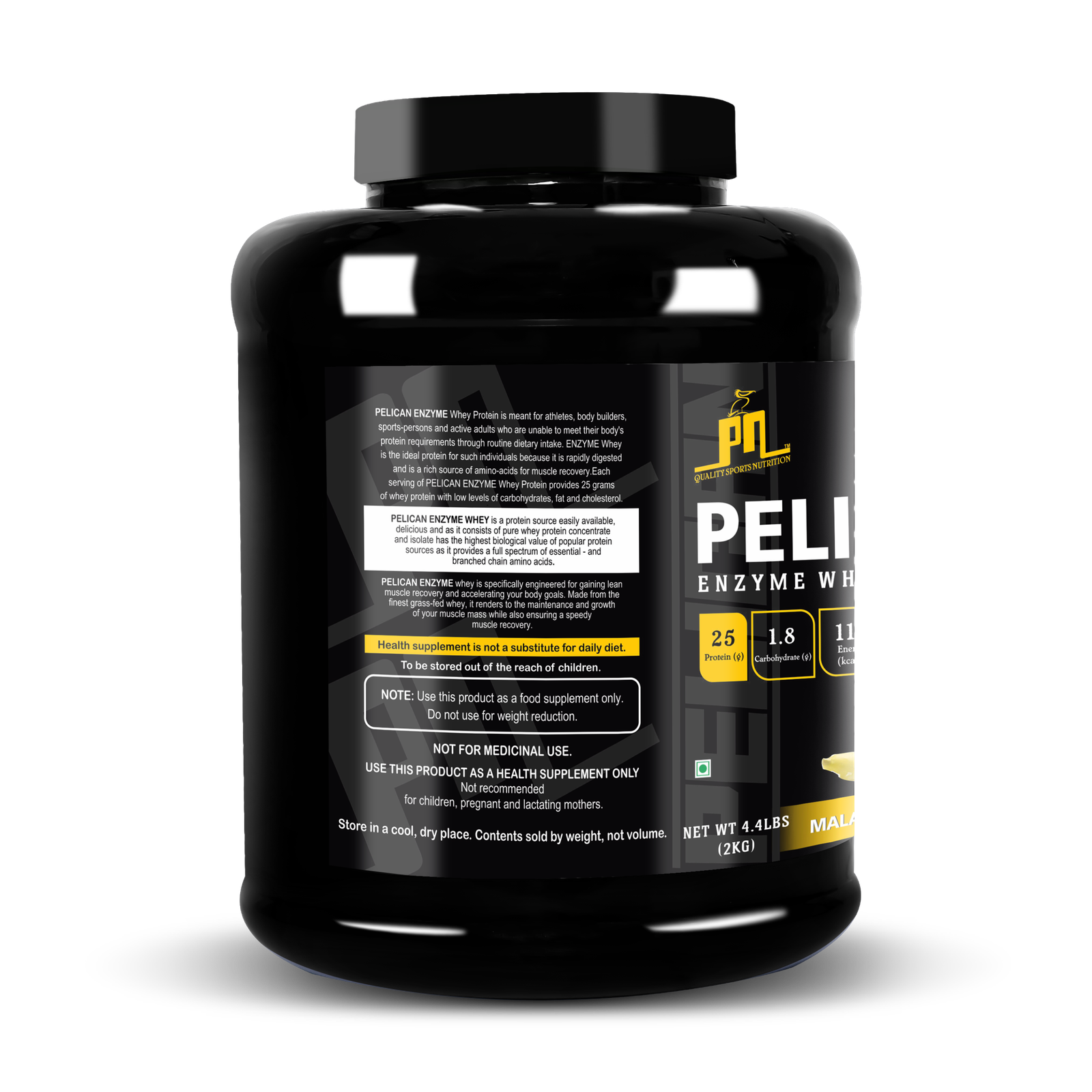 Pelican Nutrition – Enzyme Whey Protein | (1Kg/2Kg) | 25g Protein | Chocolate, Kesar Pista, Malai Kulfi Flavour - Image 2